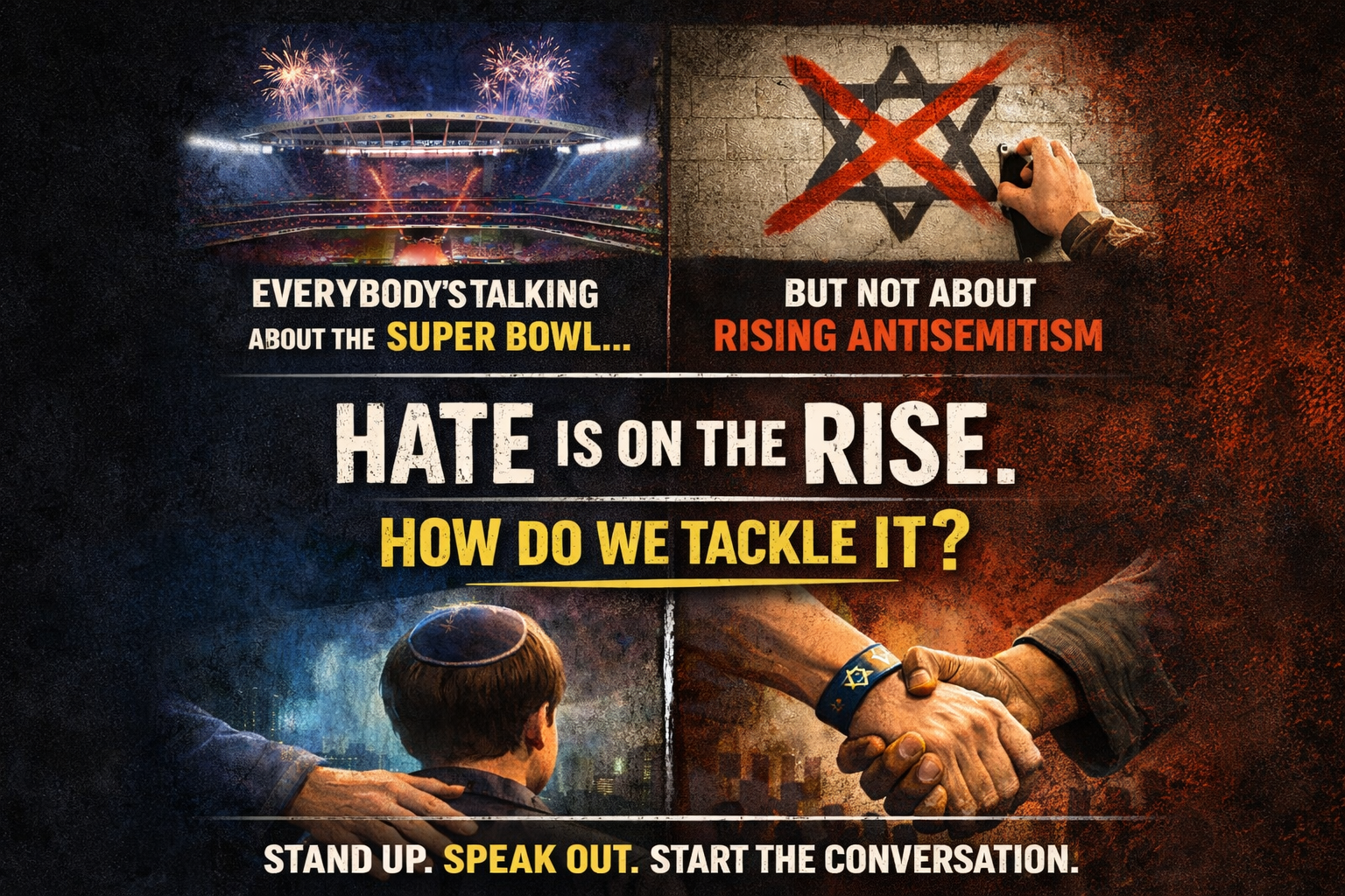 Pop up: Everybody’s Talking About the Super Bowl — But Not About How We Tackle Hate… And Some Still Keep Hating